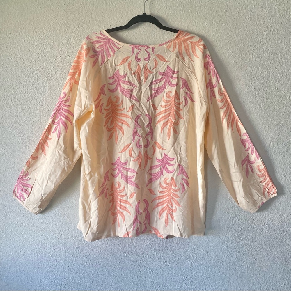Lascana Relaxed Boho Print Blouse Women’s 12 Viscose Long Sleeve Beach Summer - Picture 11 of 14